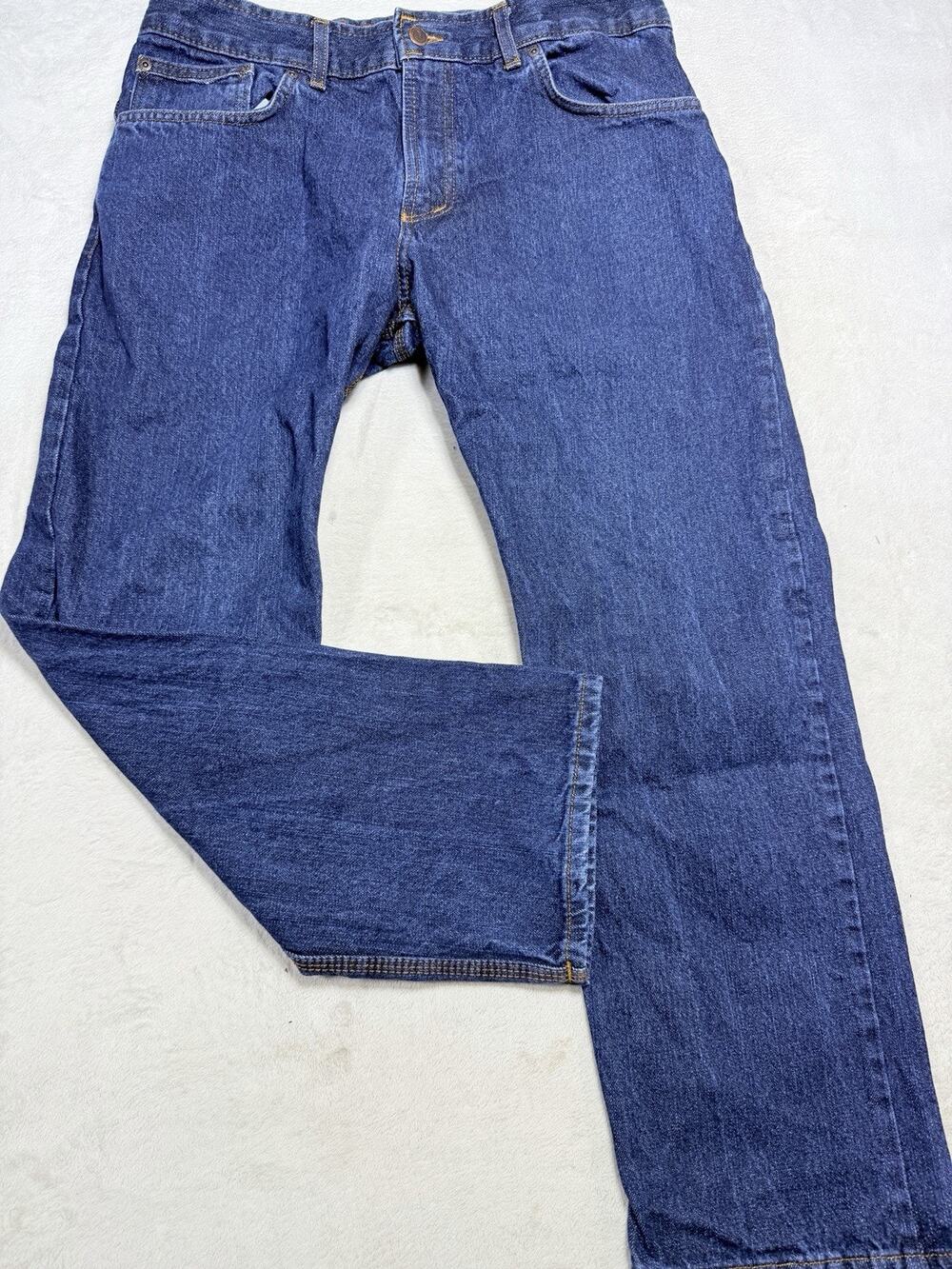 Origin USA Delta Denim Straight Leg Jeans Blue Men Size 34x28 Made In America